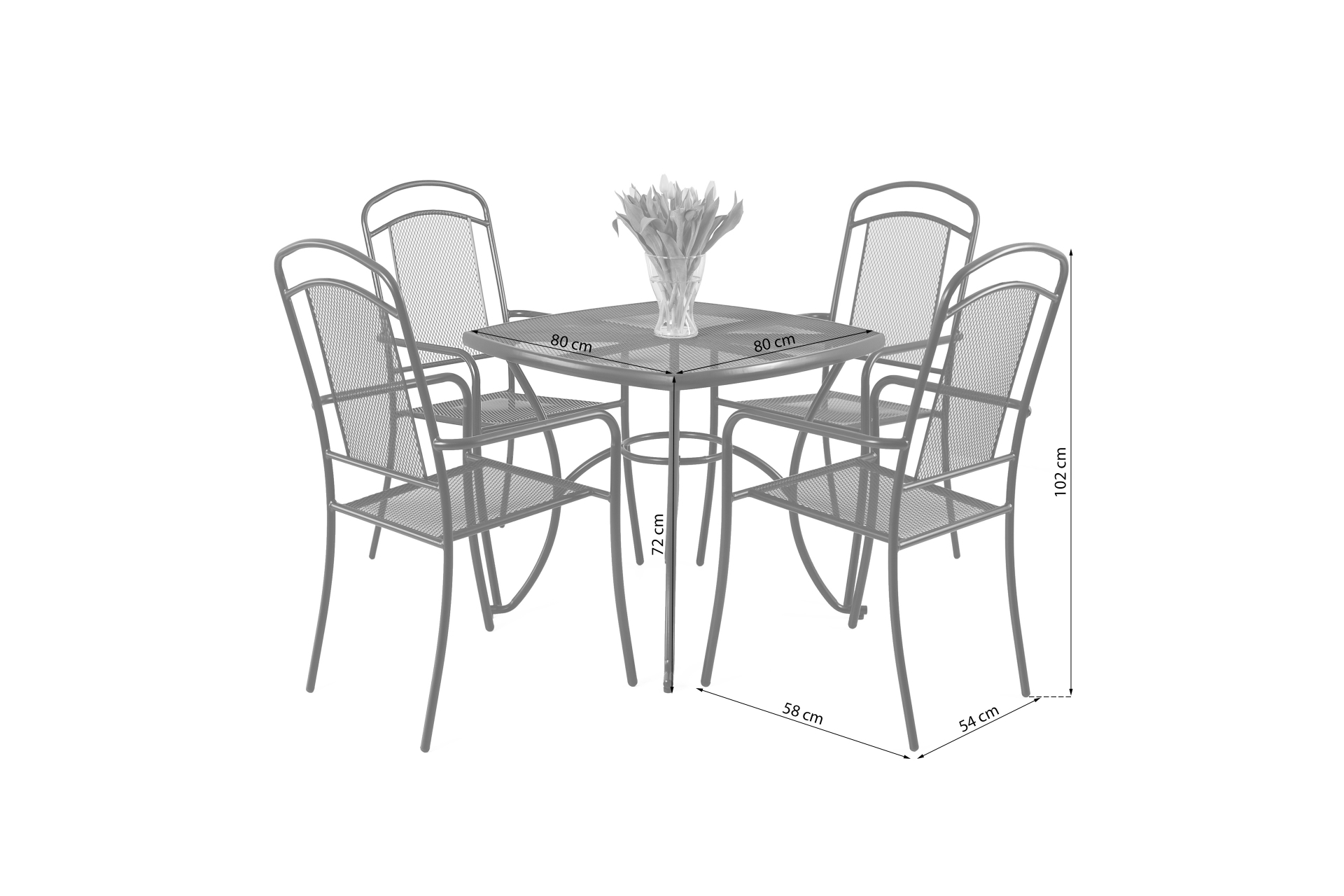VENEZIA square grey rozmery